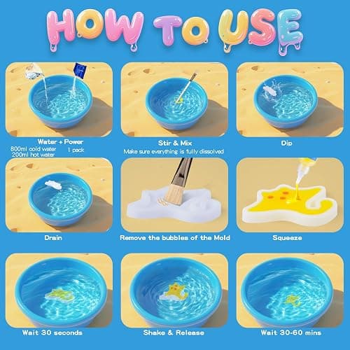Aibxiu Magic Water Elf Toy Kit, Crafts for Kids Ages 4-8-12, Aqua Fairy Water Gel with 22 Gels, 22 Sea Creature Molds, DIY Craft Kit, Birthday & Party Favors for Kids Ages 3+ thumbnail 4