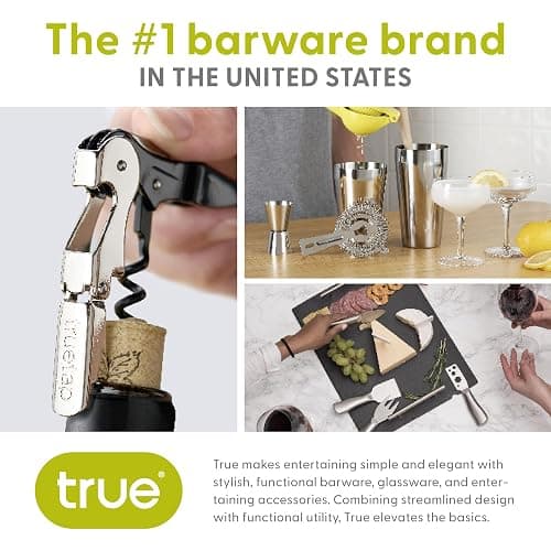True TrueTap Double Hinged Waiter’s Corkscrew, Matte Black Wine Bottle Opener with Foil Cutter, Wine Key thumbnail 6