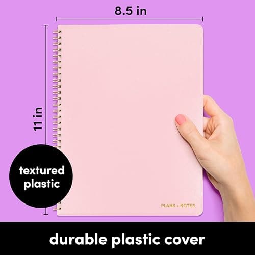 PAPERAGE Undated Daily Planner & To Do List Notepad (Blush), 8.5 in x 11 in, Spiral Bound Planner Notebook for Work, School or Home, 104 Lined Pages With Date Tracker for Plans & Notes thumbnail 2