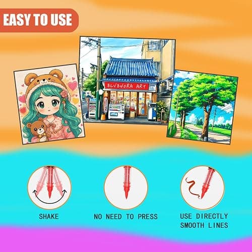 36 Colors Acrylic Paint Markers Set, Soft Brush Tip Pens for Rock, Wood, Canvas, Glass, Ceramic, Fabric, DIY Craft Projects – Waterproof, Quick-Dry, Vibrant Ink for Artists & Beginners thumbnail 5