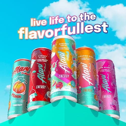 Alani Nu SHERBET SWIRL Sugar Free, Low Calorie Energy Drinks, 200mg Caffeine, Biotin B Vitamins, Zero Sugar, 10 Calories, 12 Fl Oz Cans, 12 Pack thumbnail 10