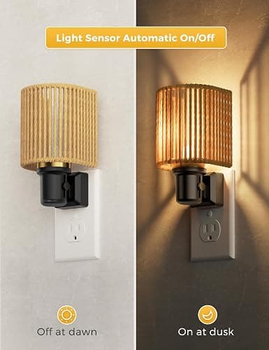 L LOHAS LED Night Lights Plug into Wall, Plug in Night Light, Bohemian Nightlight Dimmable with Light Sensor, 3000K, Boho Nightlights Farmhouse Decorative for Bedside Bedroom Bathroom Hallway, 1 Pack thumbnail 3