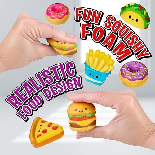 Playbees Mini Squish Fast Food Toys - 10 Pack - Assorted Designs Slow-Rise Stress Relief Toys for Kids, Mini Fidget Toys for Sensory Play, Party Favors, Junk Food Goodie Bag Fillers for Boys & Girls thumbnail 6