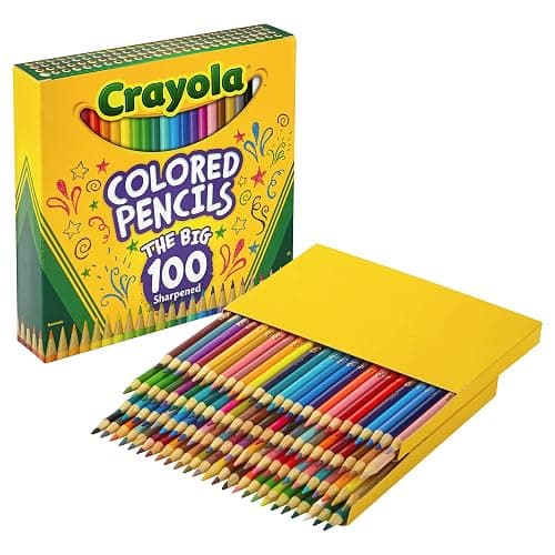 Crayola Long Barrel Colored Woodcase Pencils, 3.3 Mm, 100 Assorted Colors/Set - Image 1