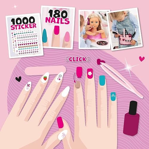 Bayer Design Charlene Magic Nails Styling Head Doll with Hair & Nail Art, 10.5 in Tall Bust, Movable Hands, Beauty Salon Toy for Kids Ages 3+ thumbnail 6