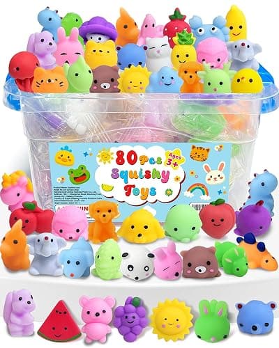 80 Pack Squishy Toys, Kawaii Bulk Party Favors for Kids 3-5, 4-8, 8-12 | Treasure Box Toys for Classroom Prizes, Mini Cute Birthday Gifts, Goodie Bag Stuffers, Fidget Squeeze Toy for Students - Image 1