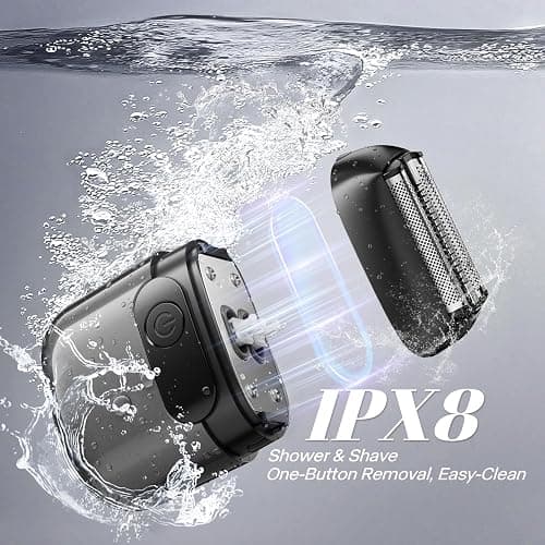 Electric Foil Shaver for Men :3D Floating Blades, LED Display, USB-C Fast Charge, IPX8 Waterproof - Perfect for Travel & Smooth Shaving at Home Gray thumbnail 2