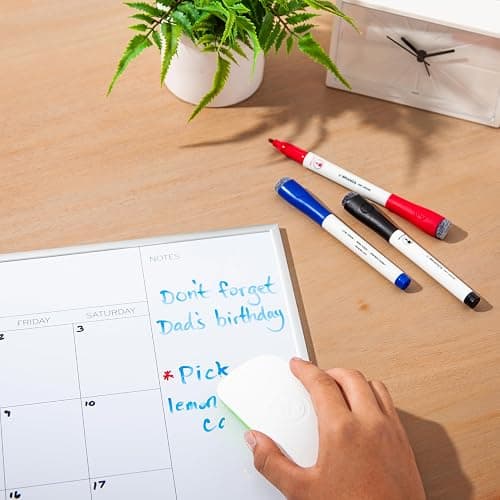 U Brands Magnetic Whiteboard Eraser, 4.5" x 2.25" x 1", Dry Erase Felt Eraser, White and Green, Lightweight Modern Design thumbnail 6