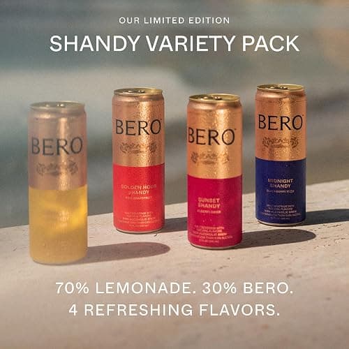 BERO Non-Alcoholic Beer Shandy, Shandy Variety, 12 Pack x 12 Oz Cans | NA Beer by Tom Holland, Refreshing Alcohol Alternative, Ideal For All Celebrations & Parties, Ultimate Summer Drink thumbnail 3