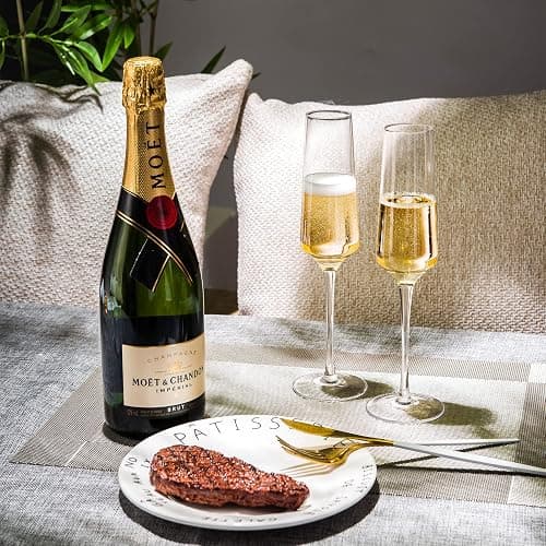 BACLIFE Champagne Flutes - Hand Blown Elegant Champagne Glasses Set of 6 - Unique Gift for Mother's Day, Birthday, Wedding - Ideal for Wine Tasting, Daily Use - 7.5 oz, Clear thumbnail 2