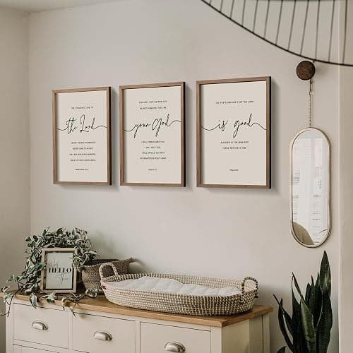 Heiple The Lord Your God Is Good Wall Decor 11"x14" Framed Wooden Wall Sign for Home Decor Farmhouse Vintage Rustic Living Room Minimalist Christian Wall Art (Brown, 11”x14”) thumbnail 3