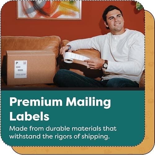 Aegis Adhesives - 2.25" X 2" Square Direct Thermal Labels (8400 Count, 12 Rolls) - QR Code Stickers, Address Tags, Barcode Labels, Product Packaging - Compatible with Zebra and Rollo Printers thumbnail 6
