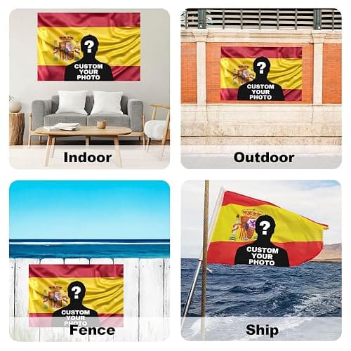 Emoragifou Flagge Selbst Gestalten - Custom Flag 60x90/90x150/120x180 cm - Fügen Sie Fotos und Text hinzu, Personalisierte flagge Banner Wandbehang für Innen- und Außenbereich thumbnail 6