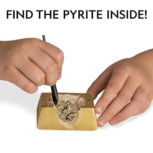 National Geographic Fool’s Gold Dig Kit – 12 Gold Bar Dig Bricks with 2-3 Pyrite Specimens Inside, Party Activity with 12 Excavation Tool Sets, Great Stem Toy for Boys & Girls or Party Favors thumbnail 2