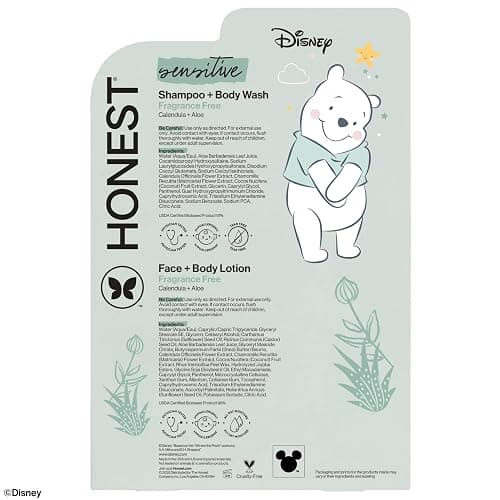 The Honest Company 2-in-1 Cleansing Shampoo and Body Wash, Face Lotion Bundle, Disney Design, Gentle for Baby, Dermatologist Tested, Sensitive Fragrance-Free, 18.5 fl oz thumbnail 8