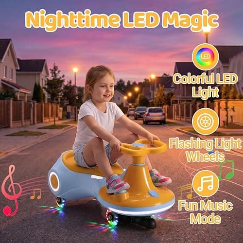 Stopsad 12V Kids Electric Wiggle Car Ages 3+, 3-in-1 Ride On Toy with Pedal | Flashing Wheels & Easy Assembly Swing Vehicle, Rechargeable Power Battery, Up to 160 Lbs, Safe Daily Play Toy for Toddlers thumbnail 6