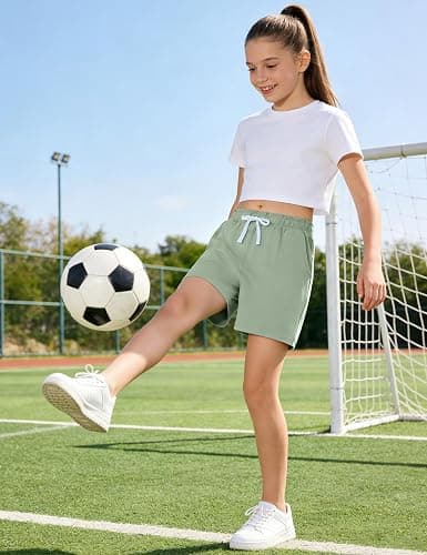 HASMES 4 Pack Girls Athletic Shorts Drawstring Quick Dry Basketball Soccer Running Shorts with Pockets thumbnail 3