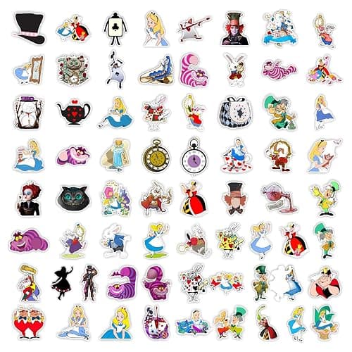 70Pcs Hot Disney Alice in Wonderland Stickers Pack for Water Bottles Cup Laptop Guitar Car Motorcycle Bike Skateboard Luggage Box Vinyl Waterproof Graffiti Patches WJ thumbnail 3