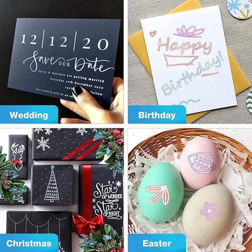 ECtury Glitter Pens Outline Marker Pens, Teenage Girls Gifts, Easter Gifts for Kids, 12 Colouring Pens Outline Pens for Scrapbook, Art Supplies, Arts and Crafts for Kids, Gifts for 4-12 Year Old Girls - 12 Colors thumbnail 6