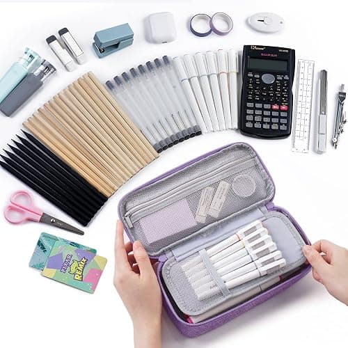 WEMATE Pencil Case, Large Storage Organizer for Stationery, Back - to - School Essential, Teacher Must - have, Big Pencil Pouch, Marker Case School Supplies for College & High School thumbnail 2
