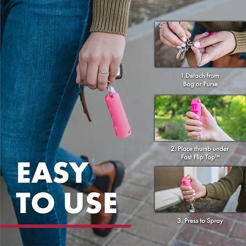 SABRE Crossfire Pepper Gel - 360° Spray for Defense at Any Angle, Maximum Strength Police-Grade OC Pepper Spray with UV Marking Dye, 20‑Foot Tactical Range, Fast Flip Top Safety, Belt Clip, 1.5 fl oz thumbnail 7