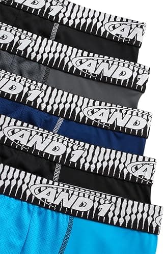 AND1 Mens Boxer Briefs - 5 Pack Performance Stretch Mens Underwear Long Leg Boxers for Men with Contour Pouch, 9" Inseam thumbnail 3