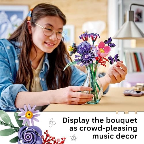 LEGO Botanicals Olivia Rodrigo's Flower Bouquet 11507 | Building Toys for Girls & Boys, Ages 9+, Bedroom Decor for Fans, Artificial Flowers, 400 pieces, Gift for Birthdays thumbnail 5