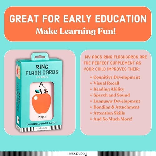 Mudpuppy My ABC's — Ring Flashcards 26 Durable Double Sided Alphabet Cards And Reclosable Ring With Colorful Art For Kids Ages 3+ Perfect For Preschool Or Travel For Teachers And Parents thumbnail 8