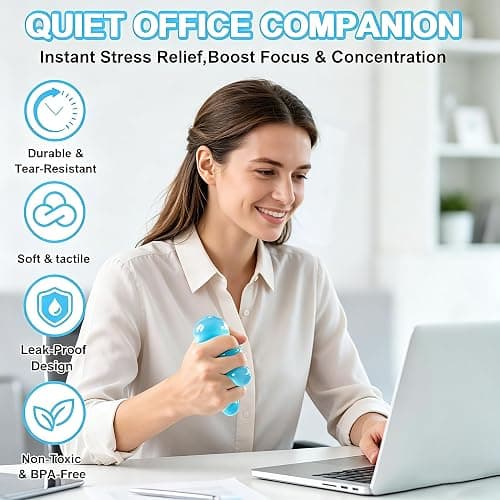 Premium Big Block Cube,Cube Squishy Stress Relief Toys,Ice Cube SqueezeToy,Adults Sensory Fidget for Stress Relief,Focus(Blue) thumbnail 2