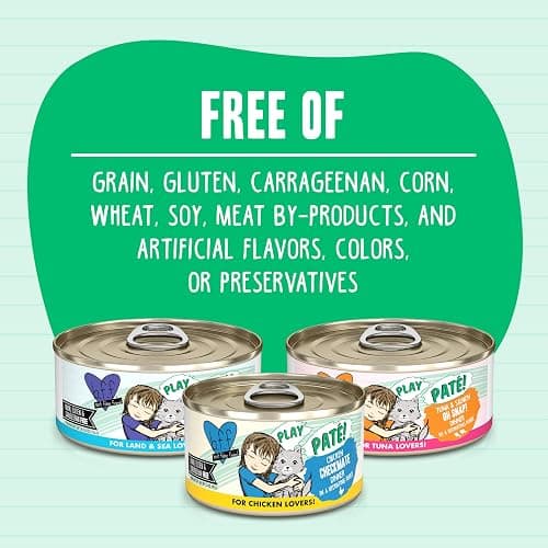 Weruva B.F.F. Play - Best Feline Friend Paté Lovers, Aw Yeah!, Chicken, Duck & Turkey Take a Chance with Chicken, Duck & Turkey, 5.5oz Can (Pack of 8) thumbnail 6