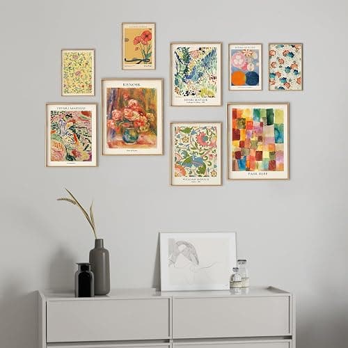 Colorful Eclectic Wall Art Poster Prints,Set of 9 Abstract Wall Decor for Dorm Bedroom,Trendy Aesthetic Pictures for Teens Boys Girls, Maximalist Posters Wall Decorations thumbnail 4