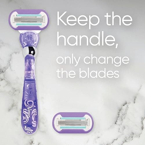 Gillette Venus Extra Smooth Swirl Women’s Razor, 1 Refill Razor Cartridges, Pivoting Reusable Handle and Shower Holder thumbnail 2