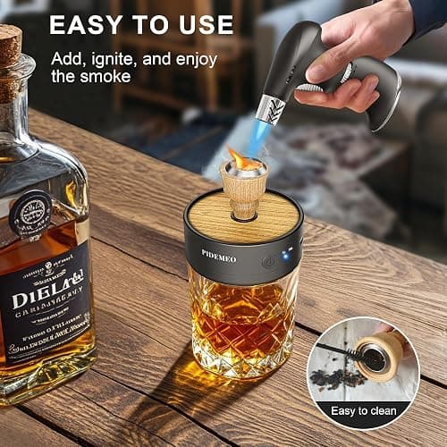 Electric Cocktail Smoker Kit with Torch – Smoked Whiskey Infuser Set with Wood Chips, Ideal Old Fashioned Kit, Whiskey Smoker Gift for Men, Dad, Bourbon Lover (No Butane) thumbnail 5