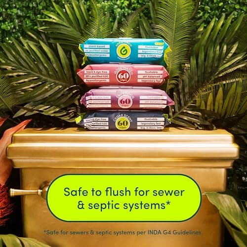 Goodwipes Flushable Wipes – Made with Vitamin E & Aloe – Soft, Individually Wrapped Butt & Feminine Cloths for On-the-Go & Travel Use – Largest Adult Toilet Towelettes – Rosewater, 1 pack, 32 count - Rose - 32 Count (Pack of 1) thumbnail 5