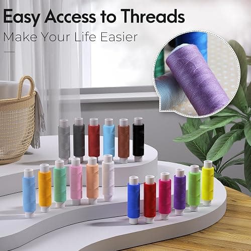 Coquimbo Sewing Kit for Adults, Kids, Beginner, Traveler, Portable Sewing Supplies Contains Soft Tape Measure, Scissors, Thimble, Thread, Sewing Needles (Beige, M) thumbnail 3