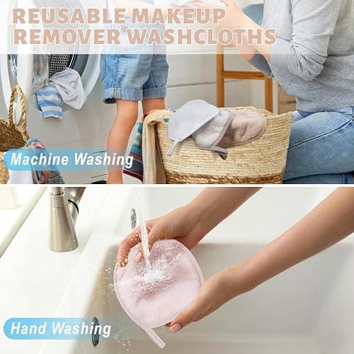 15 Pcs Reusable Makeup Remover Cloths, Ultra Soft Makeup Eraser Cloths for Face, Microfiber Makeup Remover Towels for All Skin Types, 5" x 5", Multicolor thumbnail 6