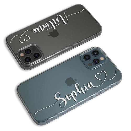 LianaCases Personalized Case for iPhone Air 17 16 15 14 13 12 11 Pro Plus - Cursive Name with Heart Clear Phone Cover thumbnail 6