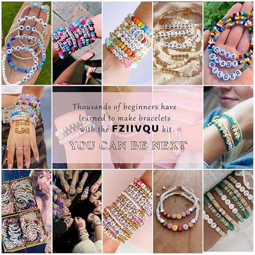 FZIIVQU 6100Pcs Clay Beads Bracelet Making Kit 24 Colors Friendship Bracelet Beads Kit with Preppy Polymer Bead for Jewelry Making Charms Gifts for Teen Girls Ages 6-12 thumbnail 5