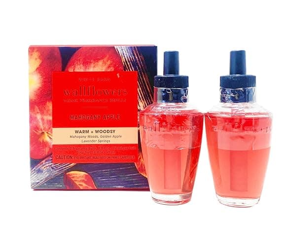 Bath & Body Works Mahogany-Apple 4 Pack Wallflowers Fragrance Refill Set with a Natural Oats Sample Soap thumbnail 2