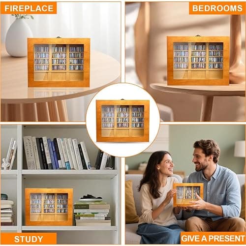 WAIZHIUA Anxiety Bookshelf 300pcs Mini Books Mini Bookshelf Ornament Miniature Decor Shake Away Anxiety Miniature Library for Book Lovers Home Room Office Decor (Brown) thumbnail 7