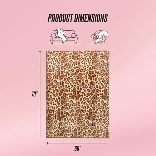 Juicy Couture - Throw Blanket | Regent Leopard | Plush and Cozy | Decorative Blankets for Sofas, Chairs and Beds| Luxurious and Soft | Chic Home Decor | Measures 50" x 70" | Brown thumbnail 2