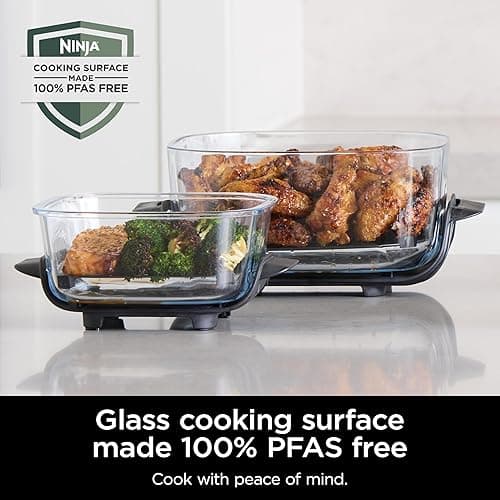 Ninja Crispi Air Fryer, Microwave, Freezer & Dishwasher Safe, Non Toxic Glass Portable Cooking System, 4 QT & 6 Cup Glass Containers with Storage Lids, Easy Meals, Air Fry, Bake, Stone, FN101ST - Stone thumbnail 13