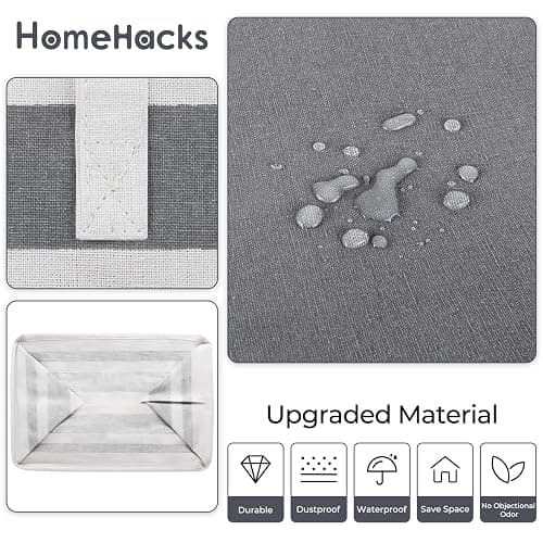 HomeHacks 2-Pack Large Laundry Basket, Waterproof, Freestanding Laundry Hamper, Collapsible Tall Clothes Hamper with Extended Handles for Clothes in The Dorm and Family Gradient Grey, 125L thumbnail 6