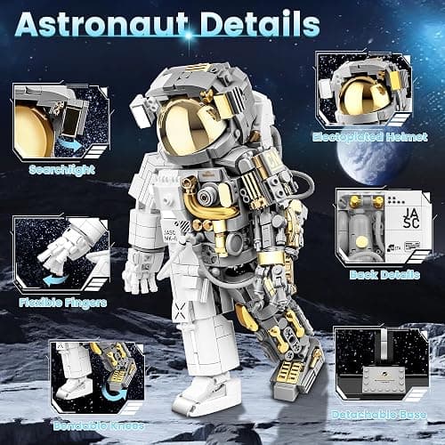 blast orby Space Astronaut Building Block Set, 966 Pcs Astronaut Building Set for Adults, Space Building Kit Toys Gifts for Kids 8-14 with Display Stand thumbnail 4