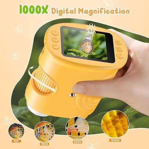 1000X Handheld Digital Microscope for Kids: Pocket Microscope with 2.0" IPS Screen - STEM Toys Birthday Gifts for Girls Boys Child - Portable Edu Science Kits Toddler Age 3-6 6-12 thumbnail 3