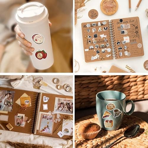 HJZHII 226 Stück Sticker Aesthetic,Deko Aesthetic Sticker,Ästhetische Vinyl Scrapbook Stickers Journal Y2K Accessoires Ästhetik Set Vintage Zubehör Wasserfestes Papier Aufkleber Scrapbooking Tägliche thumbnail 7