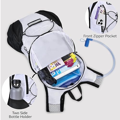 Lightweight Hydration Backpack, Running Backpack with 2L Water Bladder, Hydro Water Daypack for Cycling Hiking Rave for Men Women thumbnail 4