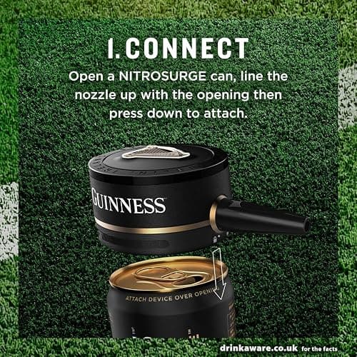 Guinness Draught Nitrosurge Stout Beer | 4.1% vol | 4x558ml Cans | Perfect Pub Pour at Home | Match Day Beer | Celebrate the Football This Summer | Device Sold Separately thumbnail 4