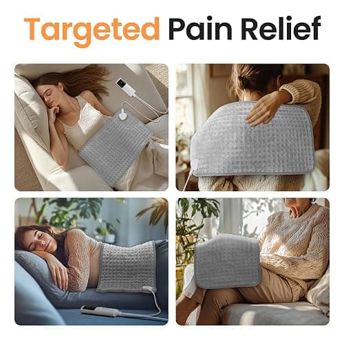 GYENNO Heating Pad for Back, Neck, Shoulders & Period Cramps, 9 Heat Settings, Auto Shut-Off, Rapid Heating, 12''24'', Velvet-like Fabric, Moonlit Velvet thumbnail 3