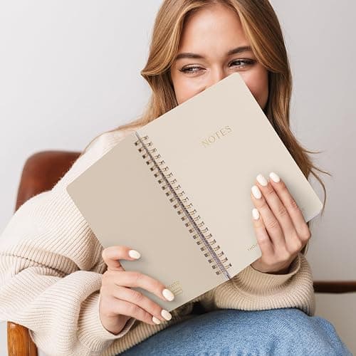 Aesthetic Spiral Notebook Set of 2 For Women and Men - College Ruled A5 | Cute 8x6 Bible Study Journal with Pockets and Lined Pages - The Perfect Supplies to Stay Organized at Work or School thumbnail 9